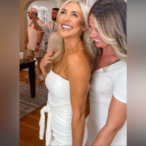 All the ways white tube knit dress